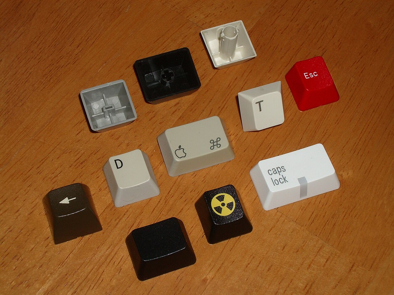 Keycaps with different shapes and mounting systems